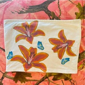 edikted tiger lily hibiscus flower tube top